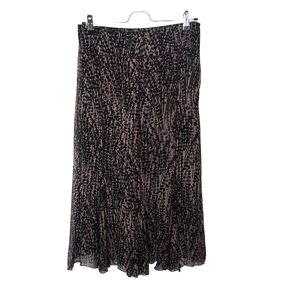 Margaret O’leary Silk Chiffon Abstract Print A-line Skirt Size Small Whimsigoth